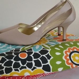 3/$30 Tevolio Satin Nude/ Sheer Accent 2 1/2"  Heels